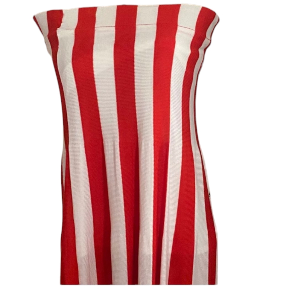 Women's Maxi Skirt NY&C 7th Avenue Vibrant Red and White Striped Skirt XXL Nwt